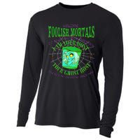 Welcome Foolish Mortals Hatbox Ghost I Am Your Ghost Host Cooling Performance Long Sleeve Crew