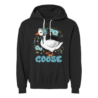 Women Floral Mimi Goose Mom Mothers Day Silly Goose Family Garment-Dyed Fleece Hoodie