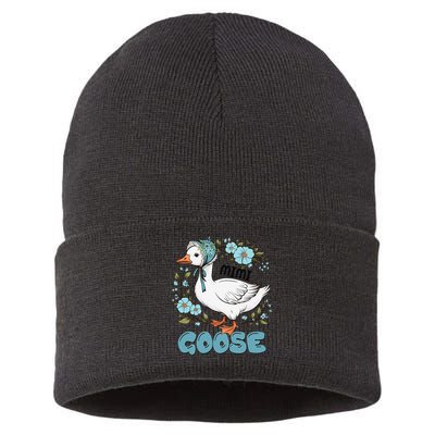 Women Floral Mimi Goose Mom Mothers Day Silly Goose Family Sustainable Knit Beanie