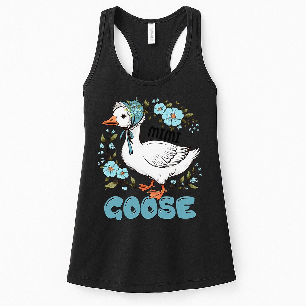 Women Floral Mimi Goose Mom Mothers Day Silly Goose Family Womens Tank Top