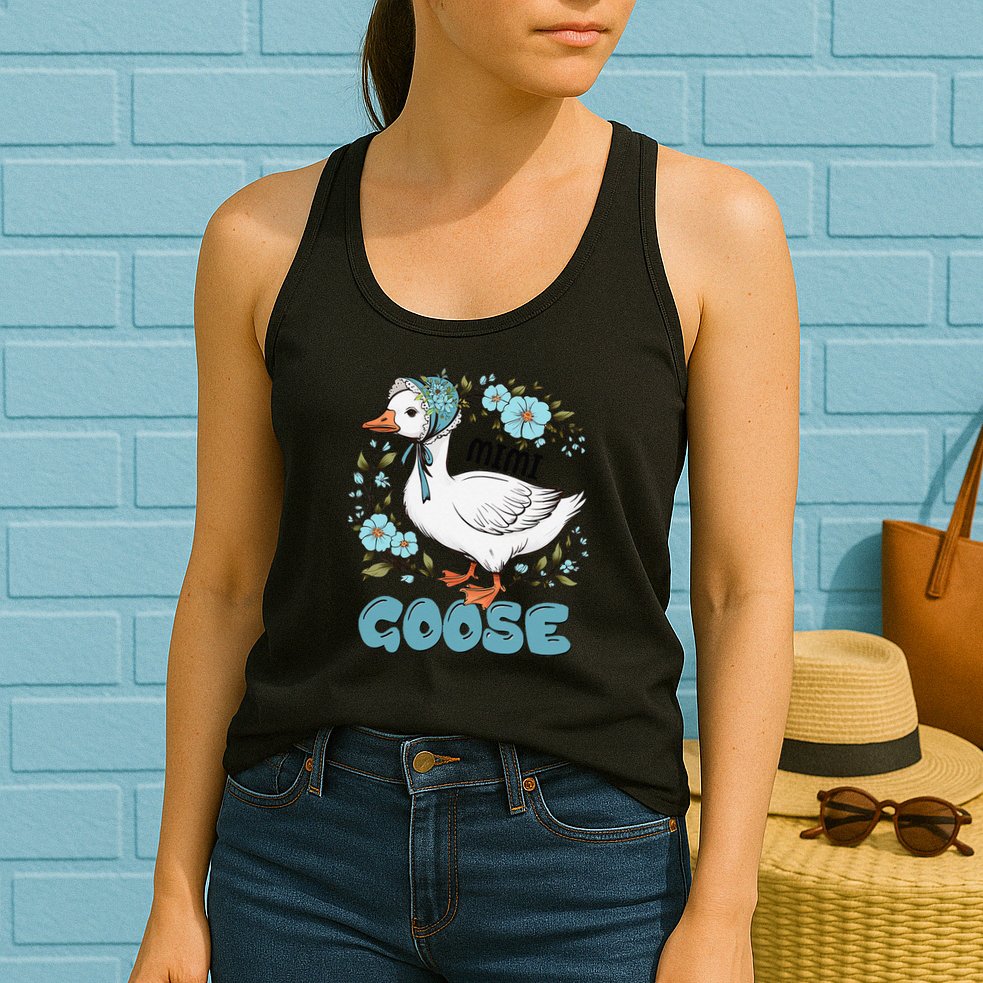 Women Floral Mimi Goose Mom Mothers Day Silly Goose Family Womens Tank Top