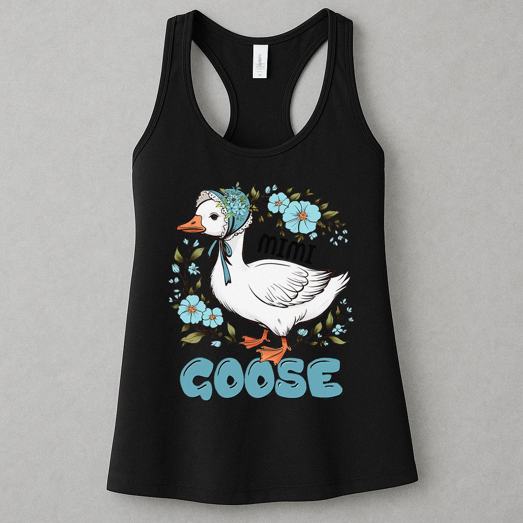 Women Floral Mimi Goose Mom Mothers Day Silly Goose Family Womens Tank Top