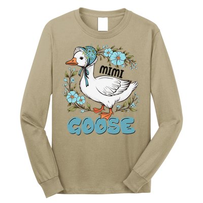 Women Floral Mimi Goose Mom Mothers Day Silly Goose Family Long Sleeve Shirt