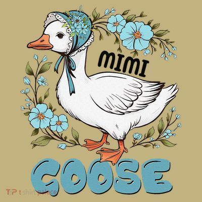 Women Floral Mimi Goose Mom Mothers Day Silly Goose Family T-Shirt