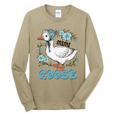 Women Floral Mimi Goose Mom Mothers Day Silly Goose Family Tall Long Sleeve T-Shirt