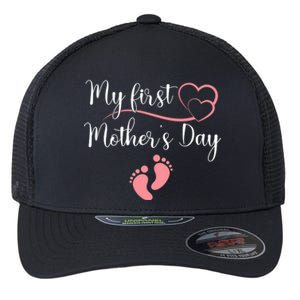 Wo First Mothers Day Mothers Day Pregnancy Announcement Flexfit Unipanel Trucker Cap