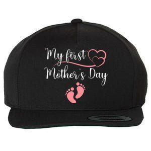 Wo First Mothers Day Mothers Day Pregnancy Announcement Wool Snapback Cap