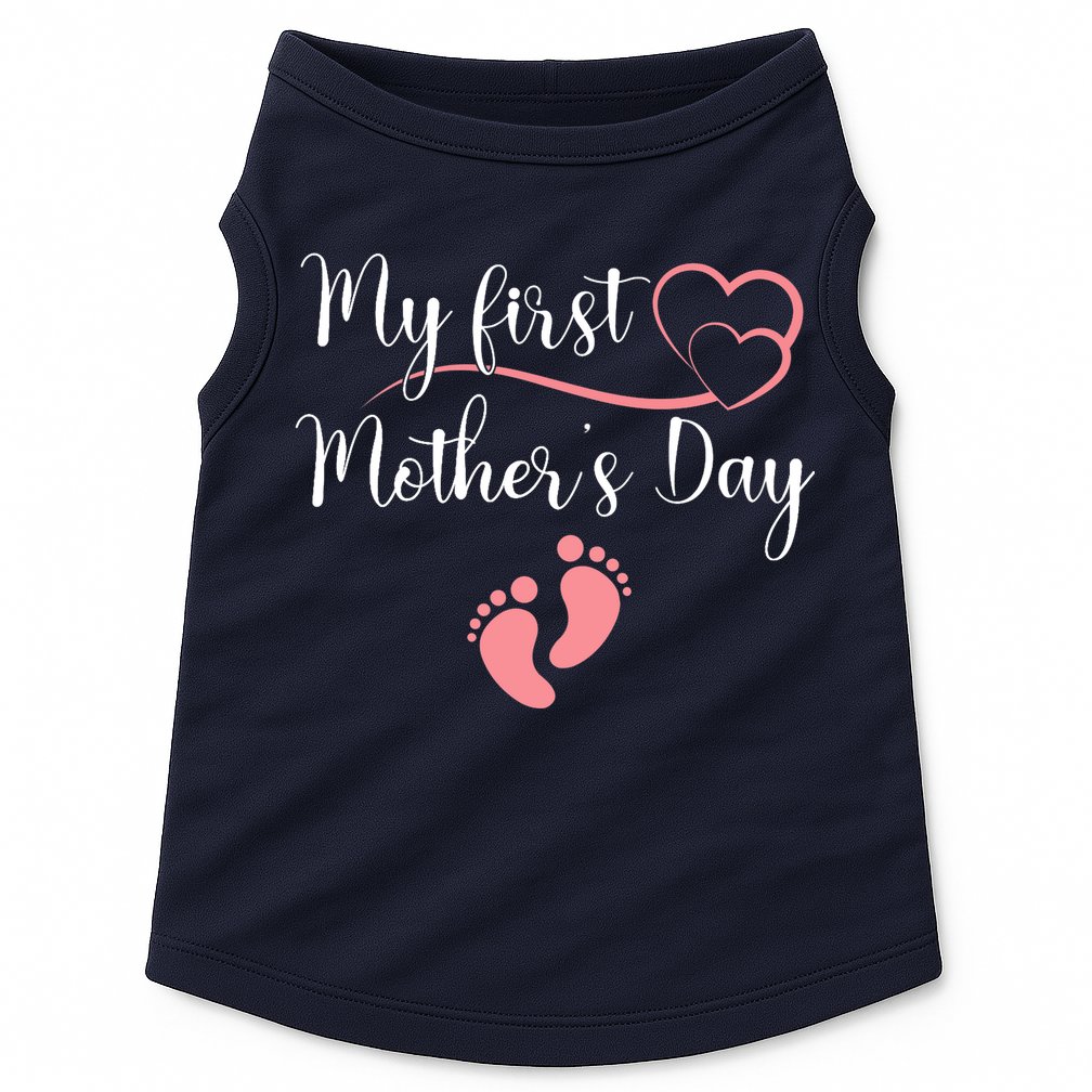 Wo First Mothers Day Mothers Day Pregnancy Announcement Doggie Tank
