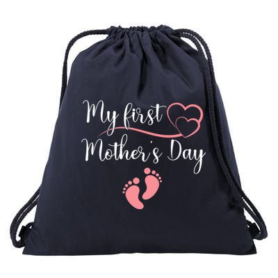 Wo First Mothers Day Mothers Day Pregnancy Announcement Drawstring Bag