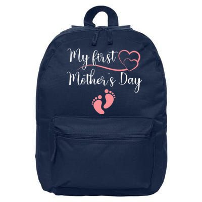 Wo First Mothers Day Mothers Day Pregnancy Announcement 16 in Basic Backpack