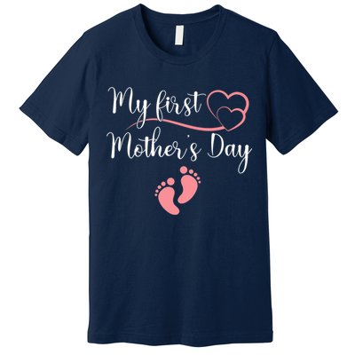 Wo First Mothers Day Mothers Day Pregnancy Announcement Premium T-Shirt