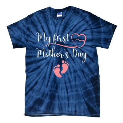 Wo First Mothers Day Mothers Day Pregnancy Announcement Tie-Dye T-Shirt
