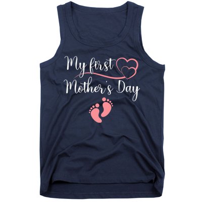 Wo First Mothers Day Mothers Day Pregnancy Announcement Tank Top