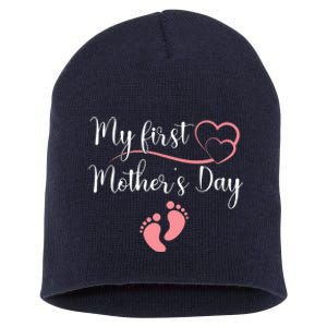 Wo First Mothers Day Mothers Day Pregnancy Announcement Short Acrylic Beanie