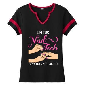 Womens Funny Manicurist Pedicurist For Nail Artists And Beauticians Ladies Halftime Notch Neck Tee