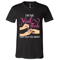 Womens Funny Manicurist Pedicurist For Nail Artists And Beauticians V-Neck T-Shirt