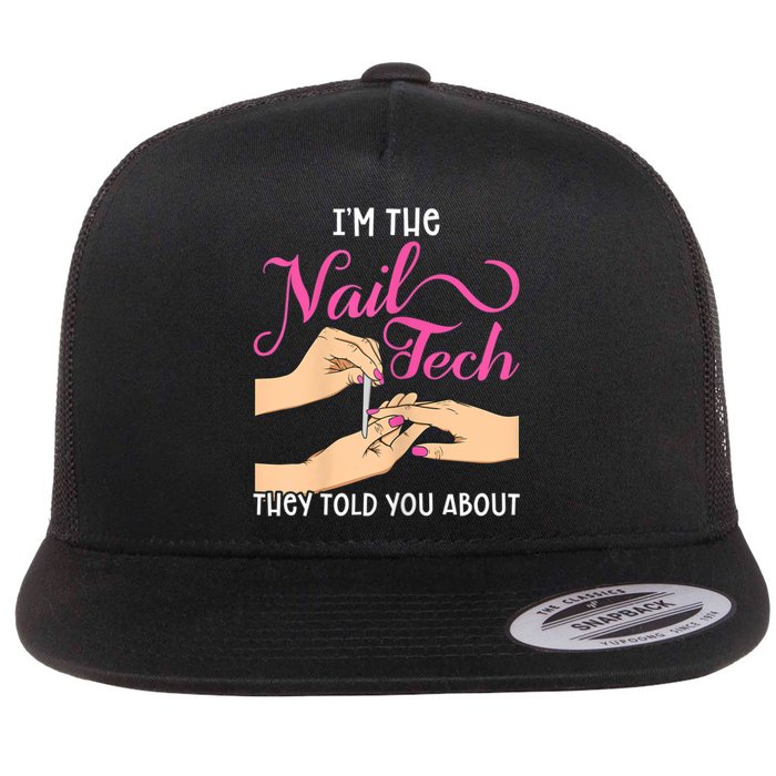 Womens Funny Manicurist Pedicurist For Nail Artists And Beauticians Flat Bill Trucker Hat