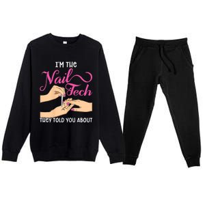 Womens Funny Manicurist Pedicurist For Nail Artists And Beauticians Premium Crewneck Sweatsuit Set