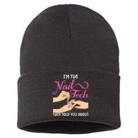 Womens Funny Manicurist Pedicurist For Nail Artists And Beauticians Sustainable Knit Beanie