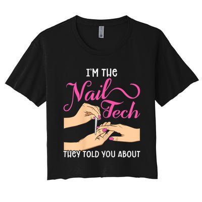 Womens Funny Manicurist Pedicurist For Nail Artists And Beauticians Women's Crop Top Tee