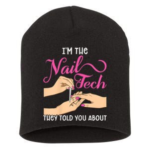 Womens Funny Manicurist Pedicurist For Nail Artists And Beauticians Short Acrylic Beanie