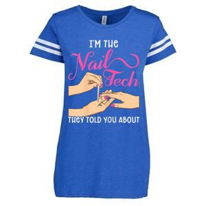 Womens Funny Manicurist Pedicurist For Nail Artists And Beauticians Enza Ladies Jersey Football T-Shirt