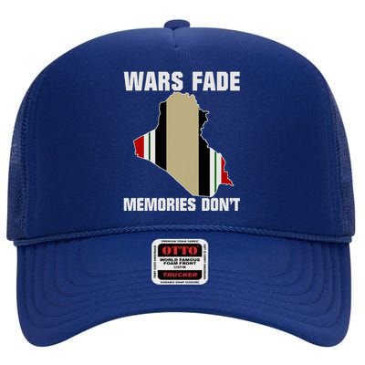 Wars Fade Memories DonT Iraq High Crown Mesh Back Trucker Hat