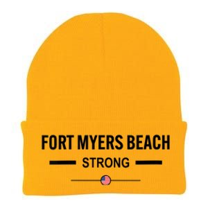 Womens Fort Myers Beach Strong Community Strength Prayer US Flag Knit Cap Winter Beanie