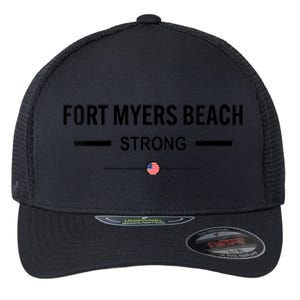 Womens Fort Myers Beach Strong Community Strength Prayer US Flag Flexfit Unipanel Trucker Cap