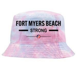 Womens Fort Myers Beach Strong Community Strength Prayer US Flag Tie-Dyed Bucket Hat