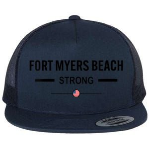 Womens Fort Myers Beach Strong Community Strength Prayer US Flag Flat Bill Trucker Hat