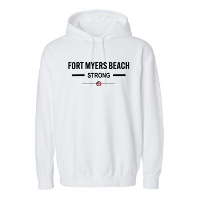 Womens Fort Myers Beach Strong Community Strength Prayer US Flag Garment-Dyed Fleece Hoodie