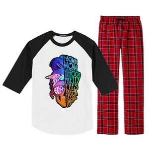 Womens FBomb Mom With Tattoos, Pretty Eyes, Mother's Day, Mama Raglan Sleeve Pajama Set