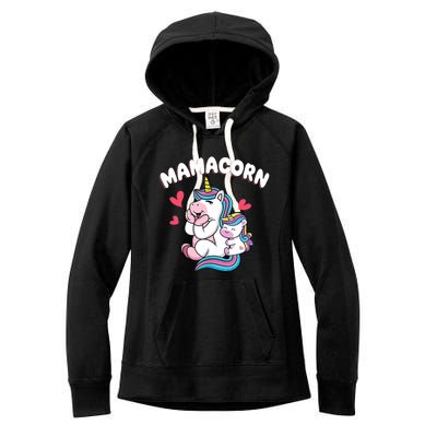 Wo Funny Mamacorn Unicorn Costume Mom Mother's Day Women's Fleece Hoodie