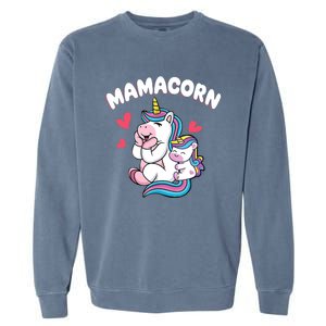 Wo Funny Mamacorn Unicorn Costume Mom Mother's Day Garment-Dyed Sweatshirt