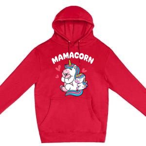 Wo Funny Mamacorn Unicorn Costume Mom Mother's Day Premium Pullover Hoodie