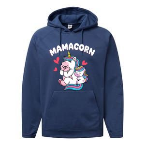 Wo Funny Mamacorn Unicorn Costume Mom Mother's Day Performance Fleece Hoodie