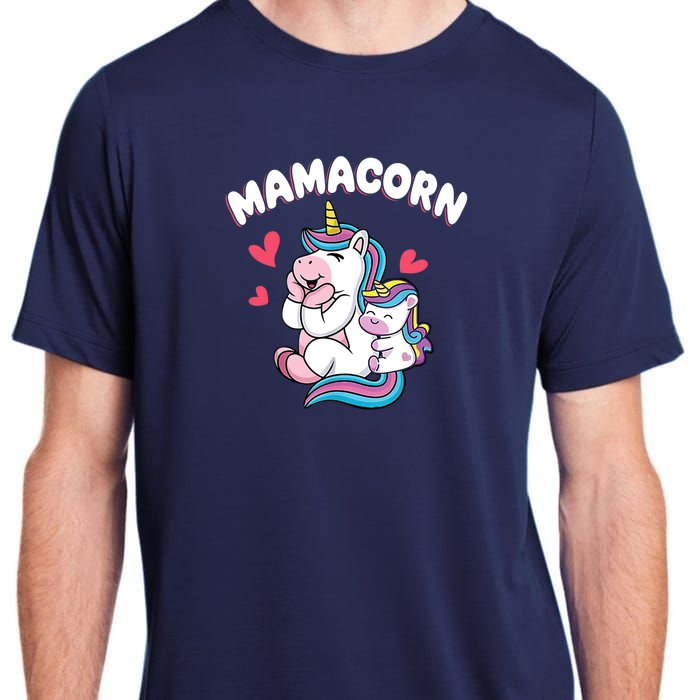 Wo Funny Mamacorn Unicorn Costume Mom Mother's Day Adult ChromaSoft Performance T-Shirt