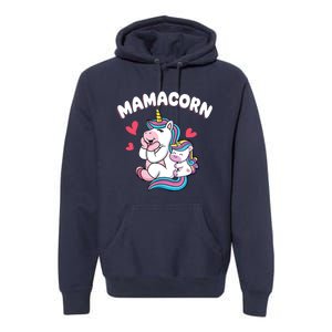 Wo Funny Mamacorn Unicorn Costume Mom Mother's Day Premium Hoodie