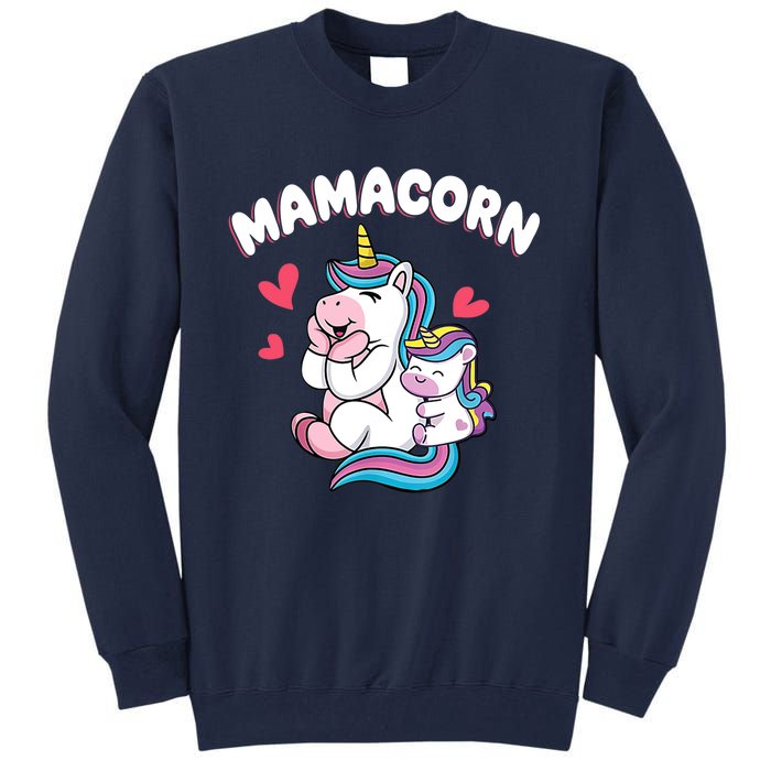 Wo Funny Mamacorn Unicorn Costume Mom Mother's Day Tall Sweatshirt