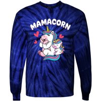 Wo Funny Mamacorn Unicorn Costume Mom Mother's Day Tie-Dye Long Sleeve Shirt