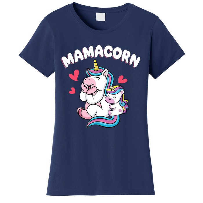 Wo Funny Mamacorn Unicorn Costume Mom Mother's Day Women's T-Shirt