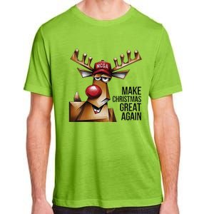 Women Funny Make Christmas Great Again Reindeer Trump Election Win Adult ChromaSoft Performance T-Shirt