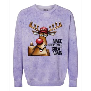 Women Funny Make Christmas Great Again Reindeer Trump Election Win Colorblast Crewneck Sweatshirt