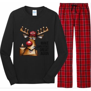 Women Funny Make Christmas Great Again Reindeer Trump Election Win Long Sleeve Pajama Set