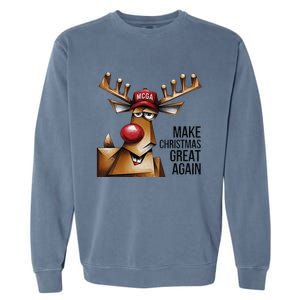 Women Funny Make Christmas Great Again Reindeer Trump Election Win Garment-Dyed Sweatshirt