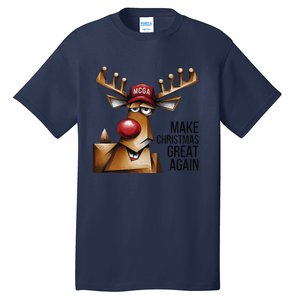 Women Funny Make Christmas Great Again Reindeer Trump Election Win Tall T-Shirt