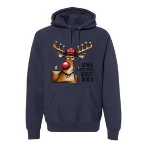 Women Funny Make Christmas Great Again Reindeer Trump Election Win Premium Hoodie