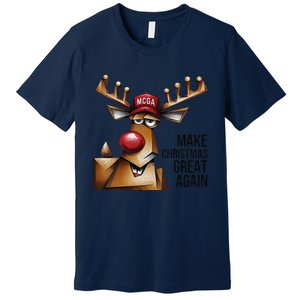 Women Funny Make Christmas Great Again Reindeer Trump Election Win Premium T-Shirt