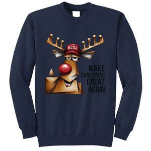 Women Funny Make Christmas Great Again Reindeer Trump Election Win Tall Sweatshirt